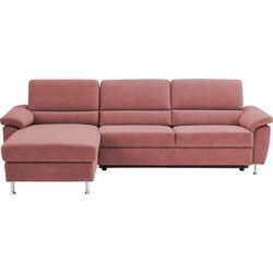 Ecksofa CALIZZA INTERIORS "Onyx L-Form", rot (18 rot), B:270cm H:90cm T:158cm, Microfaser 100% Polyester, Sofas, Recamiere links oder rechts, wahlweise mit Bettfunktion, Breite 270 cm