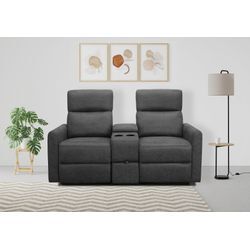 2-Sitzer HOME AFFAIRE "Daoulas, 2er-Kinosofa, TV-Sessel, Multimedia-Sofa", grau (anthrazit), B:167cm H:102cm T:95cm, Microfaser (100% Polyester), Sofas, Kinosofa mit Relaxfunktion, Getränkehalter und Stauraum