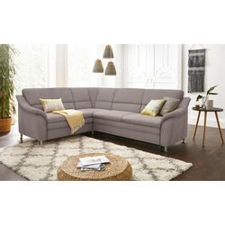 Ecksofa SIT & MORE "Cardoso L-Form", grau (steel), B:249cm H:90cm T:209cm, Flachgewebe (100% Polyester), Struktur (100% Polyester), Luxus-Microfaser (90% Polyester, 10% Polyamid), Sofas, mit Federkern, wahlweise mit Bettfunktion und Schubkasten