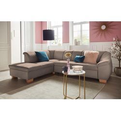 Ecksofa SIT & MORE "Santo L-Form", braun (savannah), B:272cm H:82cm T:206cm, Sofas, mit Federkern, wahlweise mit Bettfunktion und Stauraum