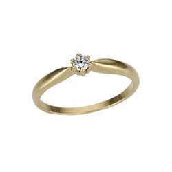 Solitärring FIRETTI "Schmuck Geschenk Gold 750 Damenring Verlobungsring Goldring Solitär" Gr. 18, gold (gelbgoldfarben), Fingerringe, Damen, 18, 0,1 ct P2 = erkennbare Einschlüsse, Gelbgold 585-Diamanten, Gelbgold 585, Diamanten, mit Brillant