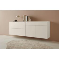 Sideboard "Essentials", grau (warmgrau), B:224cm H:74cm T:42cm, MDF, LEGER HOME BY LENA GERCKE, Sideboards, Breite: 224cm, MDF lackiert, Push-to-open-Funktion