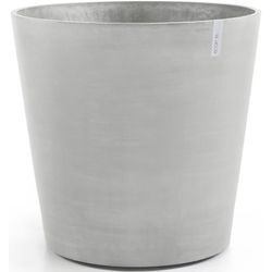 Blumentopf ECOPOTS "Amsterdam mit Rollen 100 Weißgrau", weiß (weißgrau), B:100,2cm H:88,7cm T:100,2cm Ø:95,2cm, Kunststoff, Pflanzgefäße, für innen und außen: frostsicher, bruchsicher und lichtbeständig