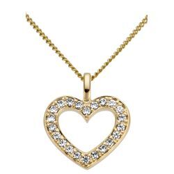 Ketten-Anhänger FIRETTI "Schmuck Geschenk Gold 585 Halsschmuck Anhänger für Halskette Herz" Schmuckanhänger Gr. 0,15 ct P2 = erkennbare Einschlüsse, Weißgold 585-Diamanten, 0,7 g, weiß (weißgoldfarben, weiß, w=weiß) Damen Anhänger mit Brillanten