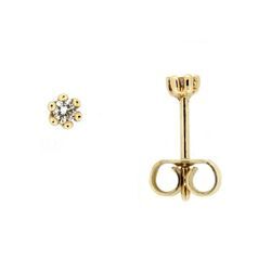 Paar Ohrstecker FIRETTI "Schmuck Geschenk Gold 375 Ohrschmuck Solitär", gold (gelbgoldfarben, weiß), Ohrringe, Damen, 0,1 ct P2 = erkennbare Einschlüsse, Gelbgold 375-Diamanten, Gelbgold 375, Diamanten, mit Brillant - Krappenfassung