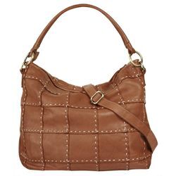 Shopper SAMANTHA LOOK Gr. B/H/T: 40cm x 30cm x 7cm onesize, braun (cognac), Damen, Leder, unifarben, leicht glänzend, Taschen, echt Leder, Made in Italy