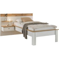 Schlafzimmer-Set HOME AFFAIRE "Westminster", weiß, B/H: 90cm x 200cm, Schlafzimmermöbel-Sets, Bett Breite Liegefläche 90 oder 140cm und 1 Wandpaneel