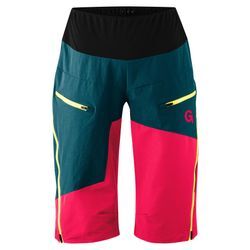 Radhose GONSO "LOMASO" Gr. 34, Normalgrößen, pink (neonpink) Damen Hosen Herren Bike-Shorts, MTB Fahrradhose mit Sitzpolster, Bund flexibel