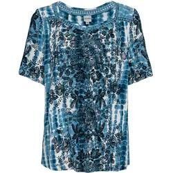 Viskose-Bluse, Druck blau, 44/46