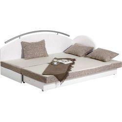 Schlafsofa MAINTAL, braun (braun, beige), B:198cm T:84cm, Sofas, mit Bettkasten