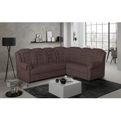 Ecksofa HOME AFFAIRE "Boston L-Form" Sofas Gr. B/H/T: 266 cm x 102 cm x 216 cm, Chenille, langer Schenkel links, Ohne Bettfunktion-ohne Schubkasten, schwarz (charcoal) Ecksofas Gemütliches Ecksofa mit hoher Rückenlehne in klassischem Design