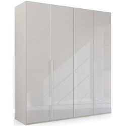 Drehtürenschrank RAUCH "Purisma" Schränke Gr. B/H/T: 201 cm x 223 cm x 60 cm, 4 St., grau (seidengrau, glas seidengrau) mit Glasfront und umfangreicher Innenausstattung