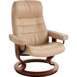 Relaxsessel STRESSLESS "Opal", braun (latte), B:76cm H:99cm T:74cm, Leder BATICK: Batick ist ein leicht korrigiertes, durchgefärbtes und genarbtes Möbelleder, bei dem die meisten Unebenheiten und Spuren in der Regel entfernt wurden. Batick wird mitunter doppeltönig gefärbt, um der Oberfläche mehr Lebendigkeit zu verleihen. Dank einer schützenden Oberflächenbehandlung lassen sich die meisten Flecke