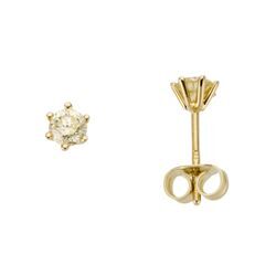 Paar Ohrstecker FIRETTI "Schmuck Geschenk Gold 750 Ohrschmuck Solitär", gold (gelbgoldfarben), Ohrringe, Damen, 0,5 ct P2 = erkennbare Einschlüsse, Gelbgold 585-Diamanten, Gelbgold 585, Diamanten, mit Brillant - Krappenfassung