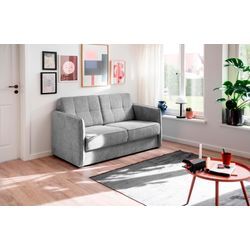 Schlafsofa INOSIGN "Milano", silber, B:147cm H:89cm T:87cm, 100% Polyester, Sofas, zwei einzeln ausziehbare Liegefunktionen