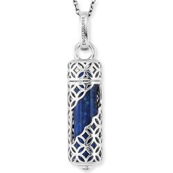 Kette mit Anhänger ENGELSRUFER "POWERFUL STONE LAPISLAZULI, ERN-HEAL-LP-M" Gr. M, bunt (silberfarben, blau), Halsketten, Damen, M, Silber 925 (Sterlingsilber), L: 60cm, mit Lapislazuli