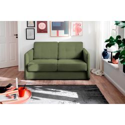 Schlafsofa INOSIGN "Milano", grün, B:147cm H:89cm T:87cm, 100% Polyester, Sofas, zwei einzeln ausziehbare Liegefunktionen