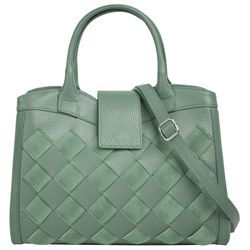 Henkeltasche SAMANTHA LOOK, Damen, Gr. B/H/T: 33cm x 20cm x 8cm onesize, grün, Leder, Taschen Handtasche, echt Leder, Made in Italy