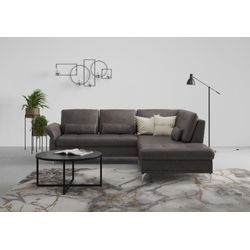 Ecksofa INOSIGN "Palm Beach L-Form", grau (anthrazit), B:259cm H:89cm T:224cm, 100%Polyester, Sofas, Federkern, mit Sitztiefenverstellung, wahlweise mit Bettfunktion