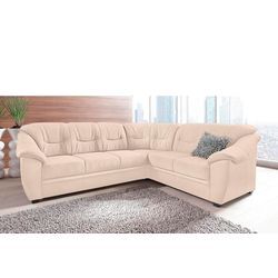 Ecksofa SIT & MORE "Savona L-Form", beige (natur), B:262cm H:90cm T:212cm, PRIMABELLE-Microfaser (100% Polyester), SOFTLUX/Struktur (Korpus in Kunstleder, Sitz und Rücken in Strukturstoff aus 75% Polyester und 25% Viskose), Kunstleder SOFTLUX, NaturLEDER (echtes Rindsleder), Korpus in Kunstleder SOFTLUX, Sofas, wahlweise mit Bettfunktion, inklusive Federkern, frei im Raum stellbar, Topseller