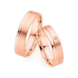 Trauring PHÖNIX "Schmuck Geschenk Gold 333 Trauring Ehering LIEBE versch. Varianten" Gr. 49, rosa (roségoldfarben), Fingerringe, 49, ohne Brillant, Roségold 333, 5,0mm, Rosu00e9gold 333, Made in Germany, wahlweise mit oder ohne Brillant