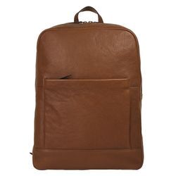 Cityrucksack X-ZONE Gr. B/H/T: 30cm x 45cm x 10cm, braun (cognac), Rindsleder, Leder, Rucksäcke, echt Leder