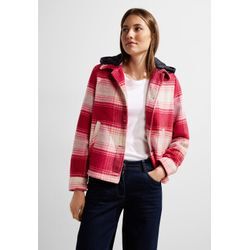 Kapuzenfleecejacke CECIL Gr. XL (44), rot (casual red) Damen Jacken mit Knopfleiste