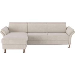 Ecksofa HOME AFFAIRE "Calypso L-Form", beige (linen), B:260cm H:85cm T:172cm, 100% Polyester, Sofas, mit motorischen Funktionen im Sofa und Recamiere