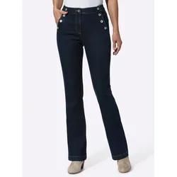 Bootcut-Jeans INSPIRATIONEN Gr. 38, Normalgrößen, blau (dunkelblau) Damen, Jeans