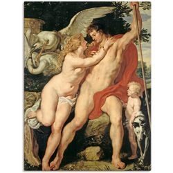 Wandbild ARTLAND "Venus und Adonis. Um 1610" Bilder Gr. B/H: 90 cm x 120 cm, Leinwandbild Paar, 1 St., bunt als Leinwandbild, Wandaufkleber in verschied. Größen