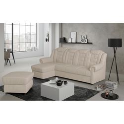 Ecksofa HOME AFFAIRE "Boston L-Form", beige, B:262cm H:102cm T:165cm, 100% Polyester, Sofas, Gemütliches Ecksofa mit hoher Rückenlehne in klassischem Design