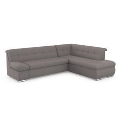 Ecksofa DOMO COLLECTION "Mona L-Form", braun (schlamm), B:271cm H:80cm T:213cm, Struktur fein 100% Polyester, Chenilleoptik 100% Polyester, Sofas, wahlweise mit Bett- und Armlehnfunktion