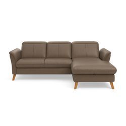 Ecksofa SIT & MORE "Romero L-Form", braun (coffee), B:245cm H:91cm T:178cm, 100% Polyester, Sofas, wahlweise mit oder ohne Relax-Funktion, Bettfunktion, Bettkasten