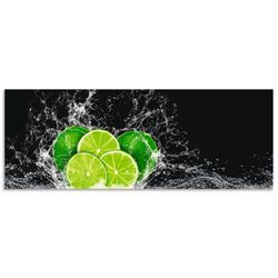 Küchenrückwand ARTLAND "Limone mit Spritzwasser" Spritzschutzwände Gr. B/H: 150 cm x 55 cm, grün Küchendekoration Alu Spritzschutz mit Klebeband, einfache Montage