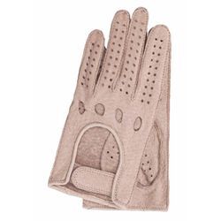 Lederhandschuhe GRETCHEN "Womens Peccary Driving Gloves" Gr. 7, beige, Damen, 100% Leder, unifarben, Handschuhe, in klassischem Autohandschuh-Design