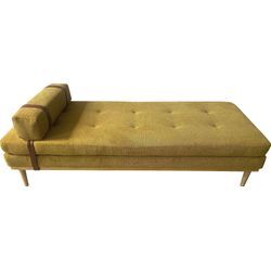 Daybed SALESFEVER, gelb (gelb, natur, natur), B:75cm H:42cm L:180cm, 100% Polyester, Daybetten, Gästebett Tagesbett, mit Kopf- und Nackenstütze, Tagesliege, Relaxliege