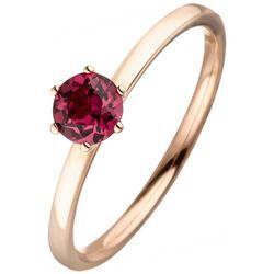 Fingerring JOBO Fingerringe Gr. 50, Roségold 585, rosegold (roségold 585) Damen 585 Roségold mit Rhodolith