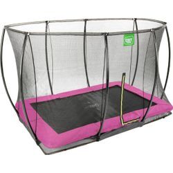 Bodentrampolin EXIT "Silhouette Ground", rosa (schwarz, pink), Trampoline, Kinder, B: 214cm, BxT: 214x305 cm, mit Sicherheitsnetz