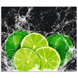 Küchenrückwand ARTLAND "Limone mit Spritzwasser" Spritzschutzwände Gr. B/H: 70 cm x 60 cm, grün Küchendekoration Alu Spritzschutz mit Klebeband, einfache Montage