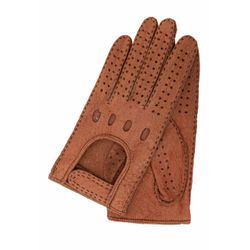 Lederhandschuhe GRETCHEN "Womens Peccary Driving Gloves" Gr. 7,5, braun (bronzefarben), Damen, 100% Leder, unifarben, Handschuhe, in klassischem Autohandschuh-Design