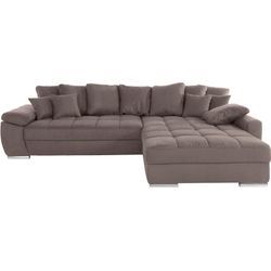 Ecksofa INOSIGN "Gwenni L-Form" Sofas Gr. B/H/T: 323 cm x 94 cm x 222 cm, Luxus-Microfaser in Lederoptik, grau (taupe) auch in Aqua Clean Supreme erhältlich; bis zu 140 kg pro Sitzfläche