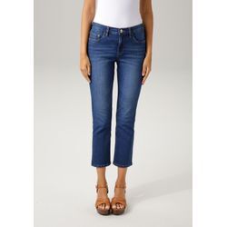 Bootcut-Jeans ANISTON CASUAL Gr. 36, N-Gr, blau (pacific (blau used)) Damen Jeans in trendiger 78-Länge