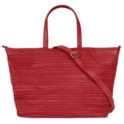 Shopper SAMANTHA LOOK, Damen, Gr. B/H/T: 37cm x 30cm x 14cm onesize, rot, Leder, unifarben, leicht glänzend, Taschen, echt Leder, Made in Italy