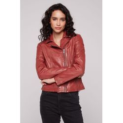 Lederjacke SOCCX Gr. L, rot Damen Jacken mit Zipper am Ärmelende