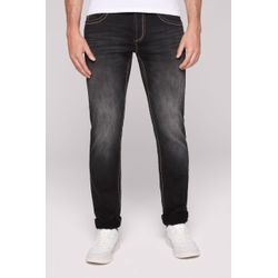 Regular-fit-Jeans CAMP DAVID, Herren, Gr. 29, Länge 30, schwarz, Material: 68% Baumwolle, 16% Polyester, 14% Lyocell, 2% Elasthan, Zusatz: Enthält nichttextile Teile tierischen Ursprungs (Badge), Abriebeffekte, casual, regular fit, Jeans, mit Bleaching-Effekten