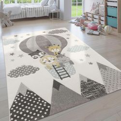 Kinderteppich PACO HOME "Cosmo 343" Teppiche Gr. B/L: 160 cm x 230 cm, 12 mm, 1 St., beige Kinder 3D-Design, niedliches Tier Motiv, Pastell-Farben, Kinderzimmer