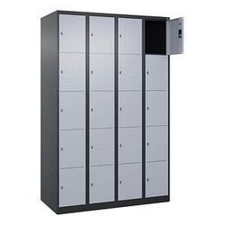 CP Schließfachschrank Classic Plus schwarzgrau, weißaluminium 080000-405 S10018, 20 Schließfächer 120,0 x 50,0 x 185,0 cm