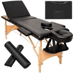 tectake® 3 Zonen Massageliege-Set, inklusive Lagerungsrollen und Tragetasche, klappbar und höhenverstellbar, 210 x 95 x 62 - 84 cm