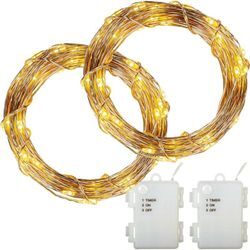 2Set 200 led Lichterkette Draht, warmweiß, Batt - Voltronic