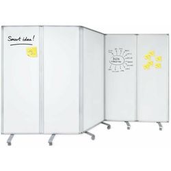 Floordirekt - Mobile Trennwand Whiteboard 5-teilig 180 x 300 cm - Weiß